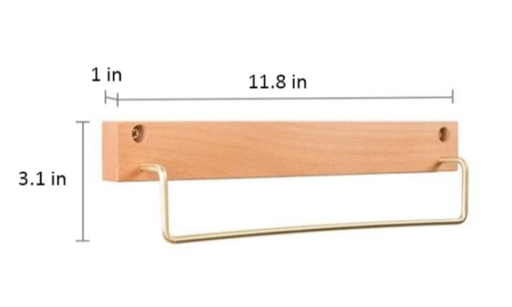 WoodCraft – Elegante Beukenhouten Handdoekrek met Messing Accenten