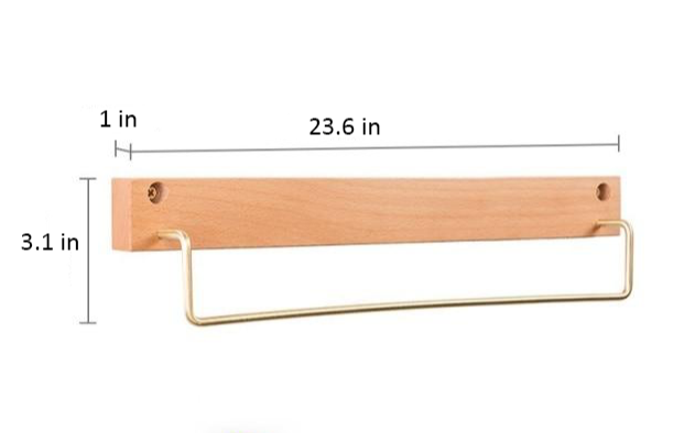 WoodCraft – Elegante Beukenhouten Handdoekrek met Messing Accenten